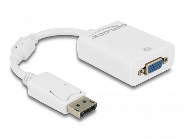Adapter DisplayPort 1.2 mannelijk naar VGA vrouwelijk, wit