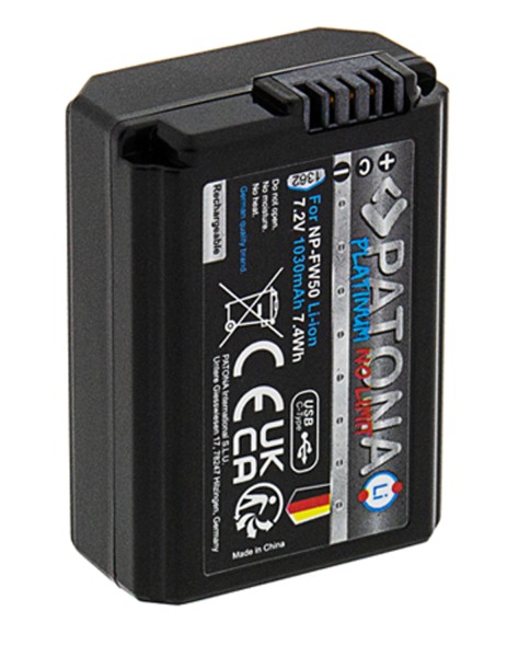 Batterie avec USB-C  port de chargement p. Sony ILCE-QX1