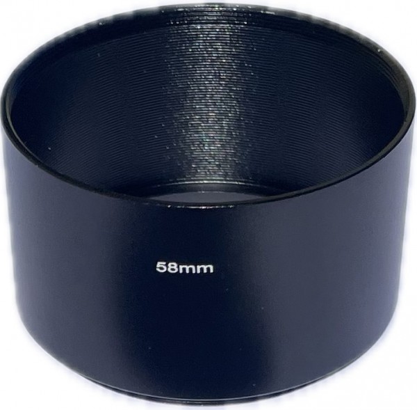 58mm Zonnekap metaal 35mm diep voor uw digitale spiegelreflexcamera